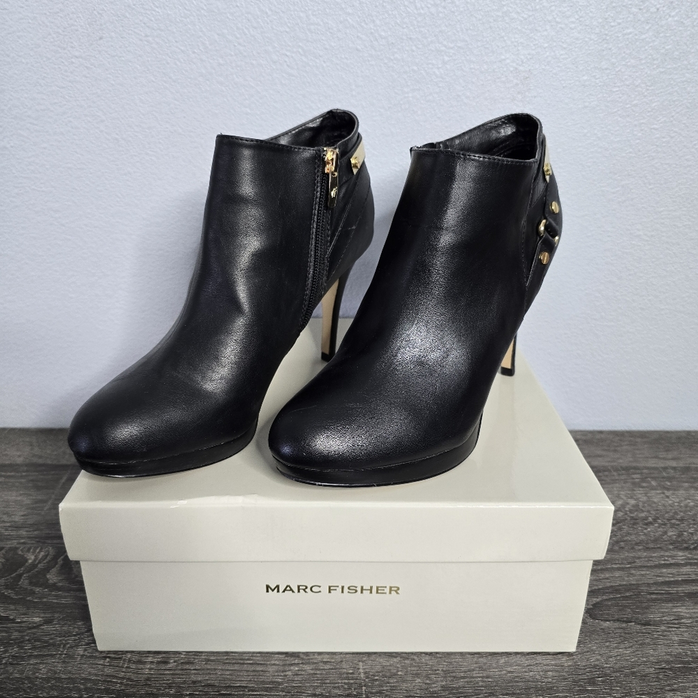 Marc Fisher Blaine Buckle Bootie Heels Black color